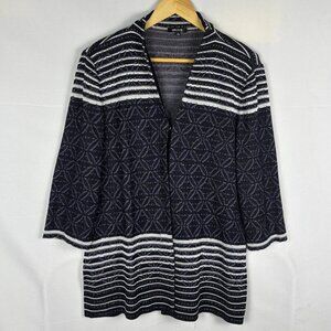 Misook Women Knit Cardigan Sweater Jacket Sz L LongSleeve Business Office Career